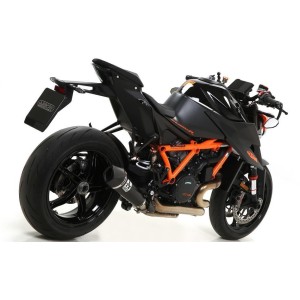 TERMINALE ARROW X-KONE KTM 1290 SUPER DUKE R EVO 2022-2024, ACCIAIO DARK/CARBONIO, OMOLOGATO