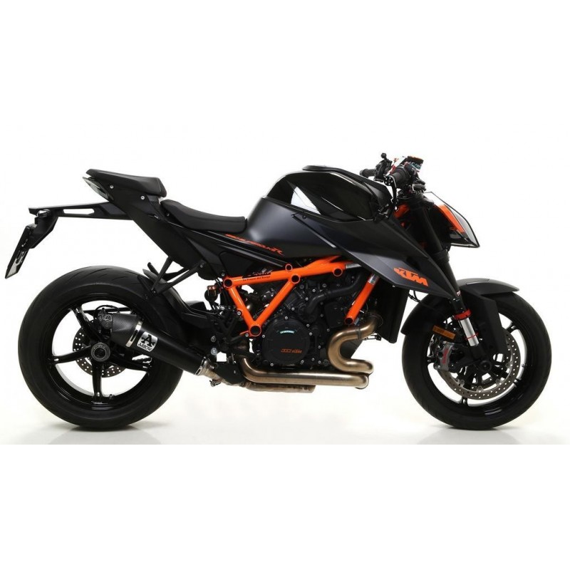 TERMINALE ARROW X-KONE KTM 1290 SUPER DUKE R EVO 2022-2024, ACCIAIO DARK/CARBONIO, OMOLOGATO