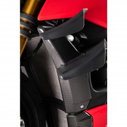 LIGHTECH POLISHED CARBON UPPER SIDE RADIATOR PROTECTION DUCATI STREETFIGHTER V4 2023-2024