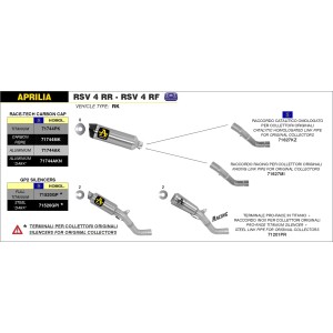 ARROW RACE-TECH EXHAUST APRILIA RSV4 RF 2015-2016, TITANIUM/CARBON, CATALYTIC