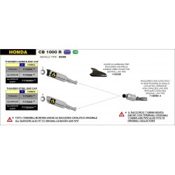 TERMINALE ARROW THUNDER HONDA CB 1000 R 2008-2010, ALLUMINIO/CARBONIO, DEKAT