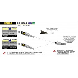 TERMINALE ARROW THUNDER HONDA CB 1000 R 2008-2010, TITANIO/CARBONIO, DEKAT