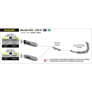 TERMINALE ARROW RACE-TECH SUZUKI GSX 650 F 2010-2013, ALLUMINIO/ACCIAIO, OMOLOGATO