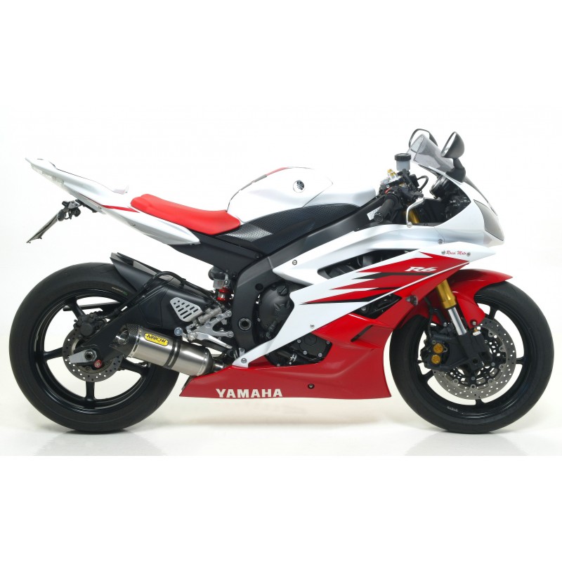 ARROW THUNDER EXHAUST  YAMAHA R6 2006-2007, TITANIUM/CARBON, APPROVED