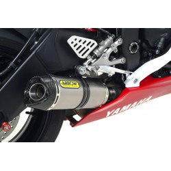 ARROW THUNDER EXHAUST  YAMAHA R6 2006-2007, TITANIUM/CARBON, APPROVED