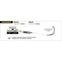 IMPIANTO DI SCARICO COMPLETO ARROW RACE-TECH KAWASAKI ER-6N 2006-2008, ALLUMINIO, DEKAT