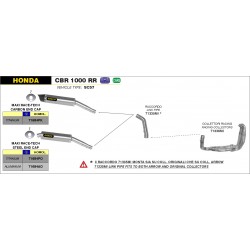 TERMINALE ARROW RACE-TECH HONDA CBR 1000 RR 2006-2007, TITANIO/ACCIAIO, OMOLOGATO