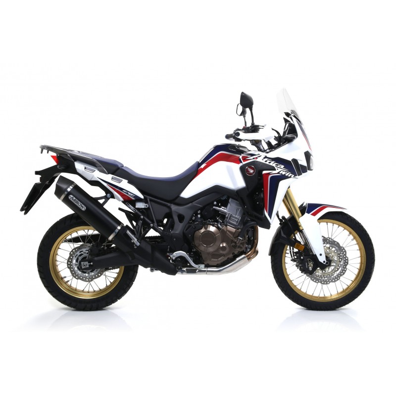 ARROW MAXI RACE-TECH EXHAUST  HONDA AFRICA TWIN 1000 2016-2017, DARK ALUMINUM/CARBON, APPROVED