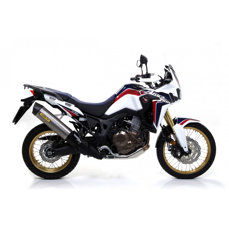 ARROW MAXI RACE-TECH EXHAUST  HONDA AFRICA TWIN 1000 2016-2017, TITANIUM/CARBON, APPROVED