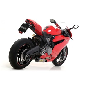 COPPIA TERMINALI DI SCARICO ARROW WORKS DUCATI 1199 PANIGALE S 2012-2014, TITANIO/CARBONIO, OMOLOGATI