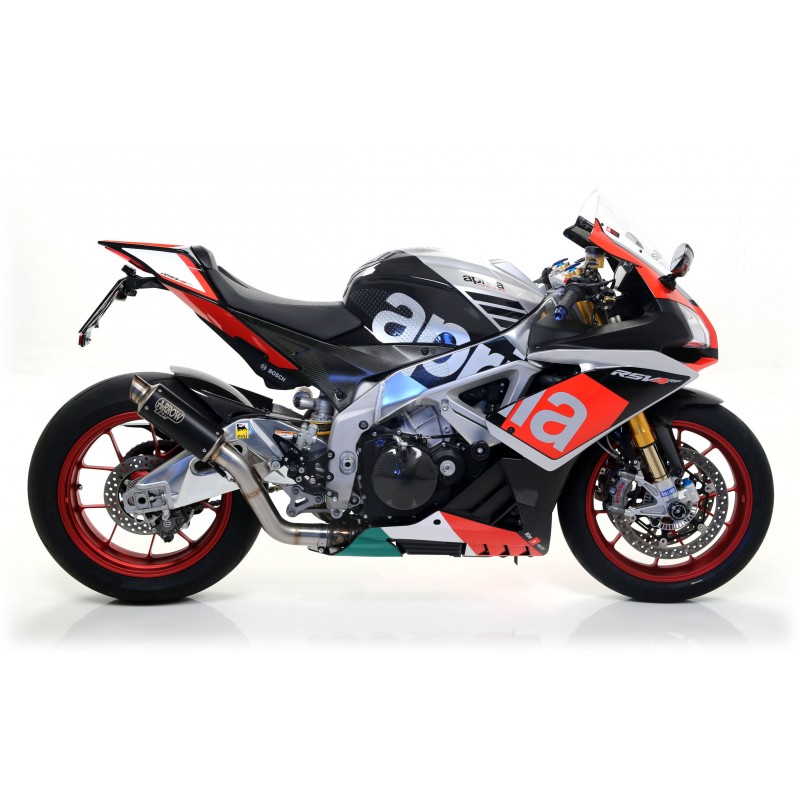 TERMINALE ARROW GP2 APRILIA RSV4 RF 2015-2016, ACCIAIO DARK, OMOLOGATO