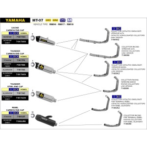 IMPIANTO DI SCARICO COMPLETO ALTO ARROW X-KONE YAMAHA TRACER 7 GT 2023-2024, ACCIAIO/CARBONIO, DEKAT