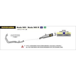 ARROW WORKS FULL EXHAUST SYSTEM HUSQVARNA NUDA 900, TITANIUM/CARBON, DEKAT