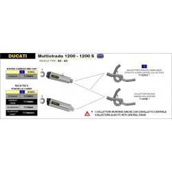 ARROW WORKS FULL EXHAUST SYSTEM  DUCATI MULTISTRADA 1200 2010-2012, TITANIUM/CARBON, CATALYTIC