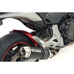 ARROW THUNDER EXHAUST HONDA HORNET 600 2007-2010, DARK ALUMINUM/CARBON, APPROVED