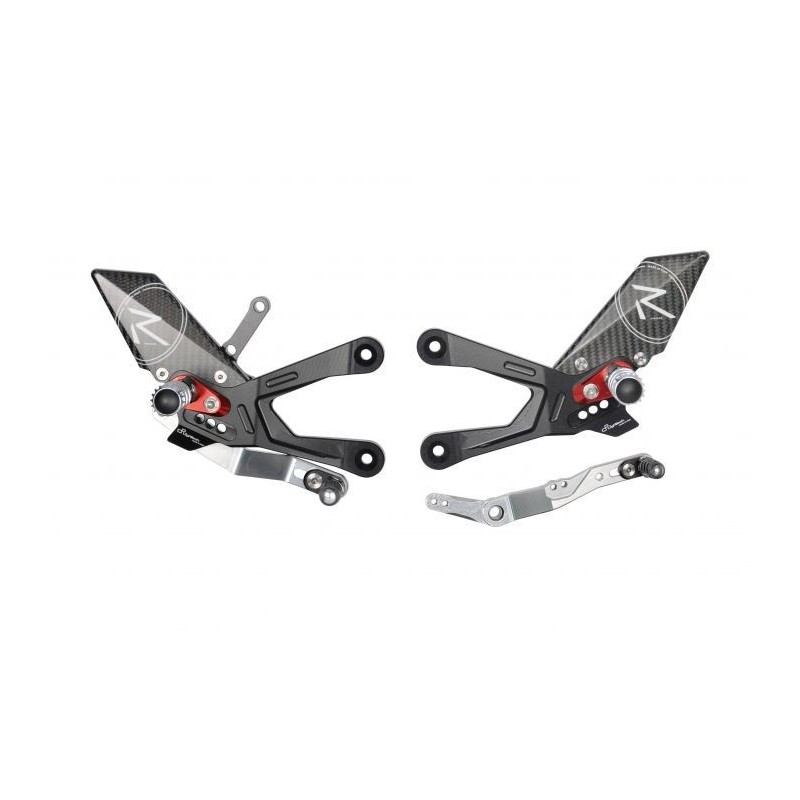 PEDANE ARRETRATE REGOLABILI LIGHTECH R-VERSION POGGIAPIEDI SNODATI HONDA CBR 1000 RR-R 2022-2023 (STANDARD/ROVESCIATO)