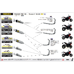 IMPIANTO DI SCARICO COMPLETO ALTO ARROW X-KONE YAMAHA TRACER 7 2023-2024, ACCIAIO/CARBONIO, CATALIZZATO