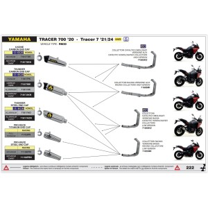 IMPIANTO DI SCARICO COMPLETO BASSO ARROW X-KONE YAMAHA TRACER 7 GT 2023-2024, ACCIAIO/CARBONIO, DEKAT