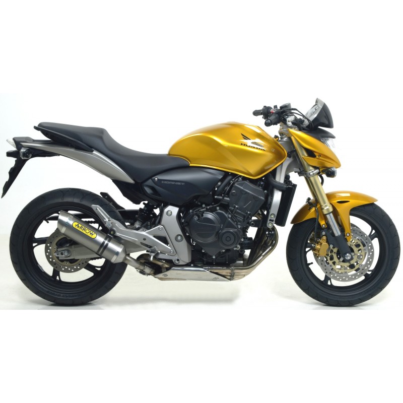 TERMINALE ARROW THUNDER HONDA HORNET 600 2007-2010, ALLUMINIO DARK/ACCIAIO, OMOLOGATO