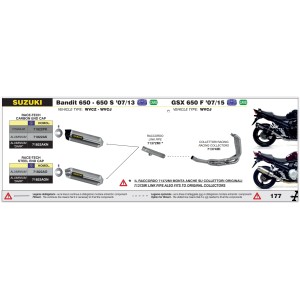 TERMINALE ARROW RACE-TECH SUZUKI BANDIT 650 S 2007-2010, ALLUMINIO/ACCIAIO, OMOLOGATO