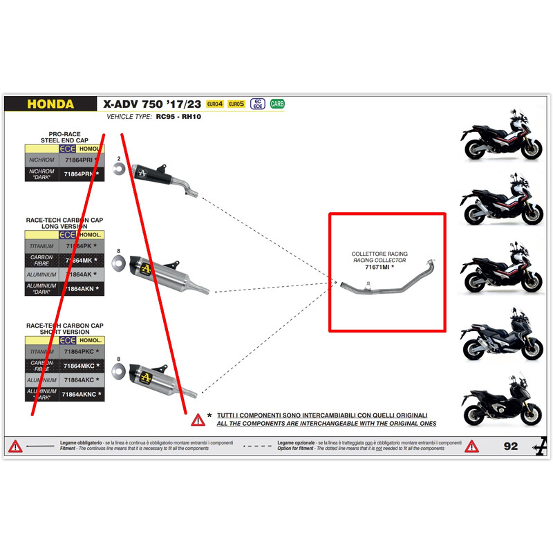 ARROW RACING COLLECTOR  HONDA X-ADV 750 2017-2020