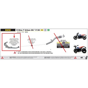 COLLETTORI RACING ARROW BMW R NINE T URBAN GS 2017-2020