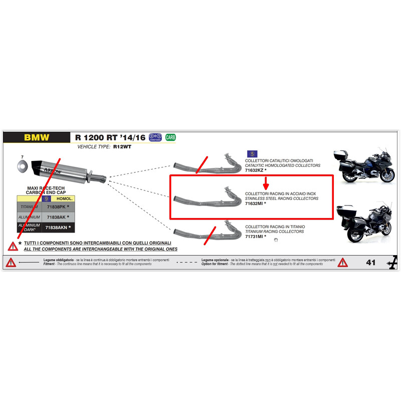 ARROW RACING COLLECTORS BMW R 1200 RT 2014-2016*