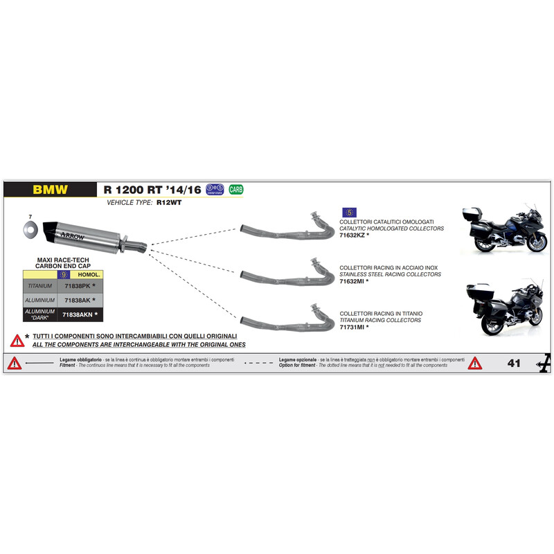 ARROW RACING COLLECTORS BMW R 1200 RT 2014-2016*, TITANIUM