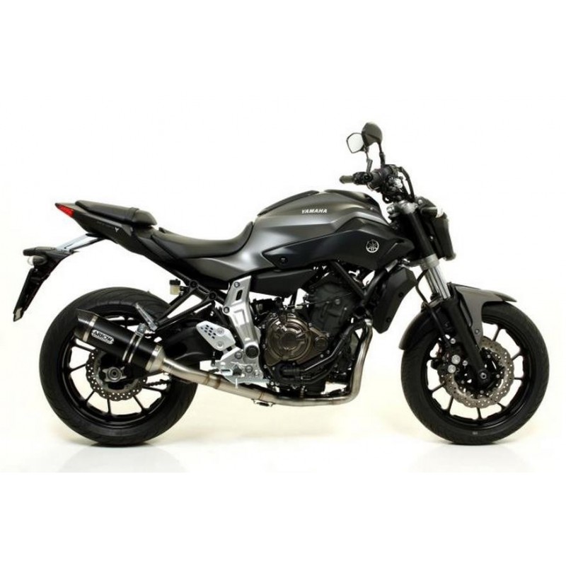 HIGH ARROW THUNDER EXHAUST SYSTEM YAMAHA MT-07 2018-2020, DARK ALUMINUM/CARBON, DEKAT