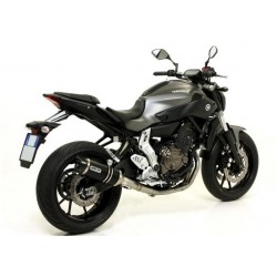 HIGH ARROW THUNDER FULL EXHAUST SYSTEM  YAMAHA MT-07 2014-2017, DARK ALUMINUM/CARBON, CATALYTIC