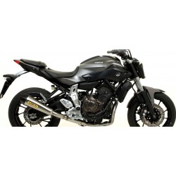 HIGH ARROW X-KONE FULL EXHAUST SYSTEM  YAMAHA MT-07 2014-2017, DARK STEEL/CARBON, CATALYTIC 