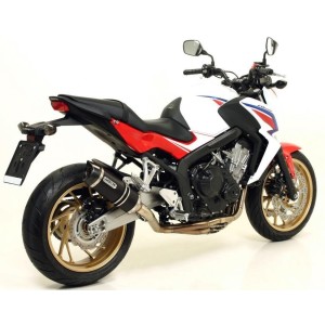 IMPIANTO DI SCARICO COMPLETO ARROW THUNDER HONDA CB 650 F 2014-2016, ALLUMINIO DARK/CARBONIO, CATALIZZATO