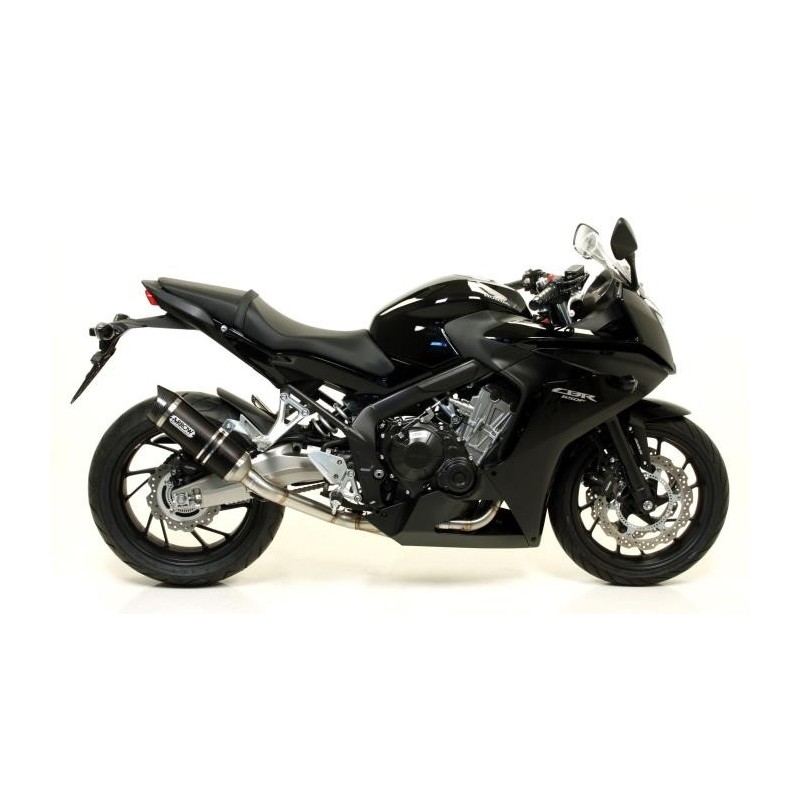 ARROW THUNDER FULL EXHAUST SYSTEM  HONDA CBR 650 F 2014-2016, DARK ALUMINUM/CARBON, CATALYTIC