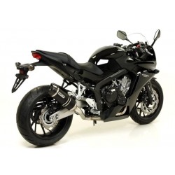 ARROW THUNDER FULL EXHAUST SYSTEM  HONDA CBR 650 F 2014-2016, DARK ALUMINUM/CARBON, CATALYTIC