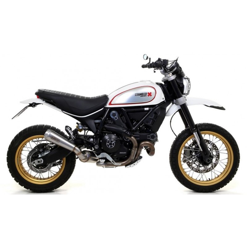 TERMINALE ARROW PRO-RACE DUCATI SCRAMBLER DESERT SLED 2017-2018, ACCIAIO, CATALIZZATO