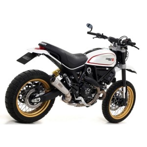 TERMINALE ARROW PRO-RACE DUCATI SCRAMBLER DESERT SLED 2017-2018, ACCIAIO, CATALIZZATO
