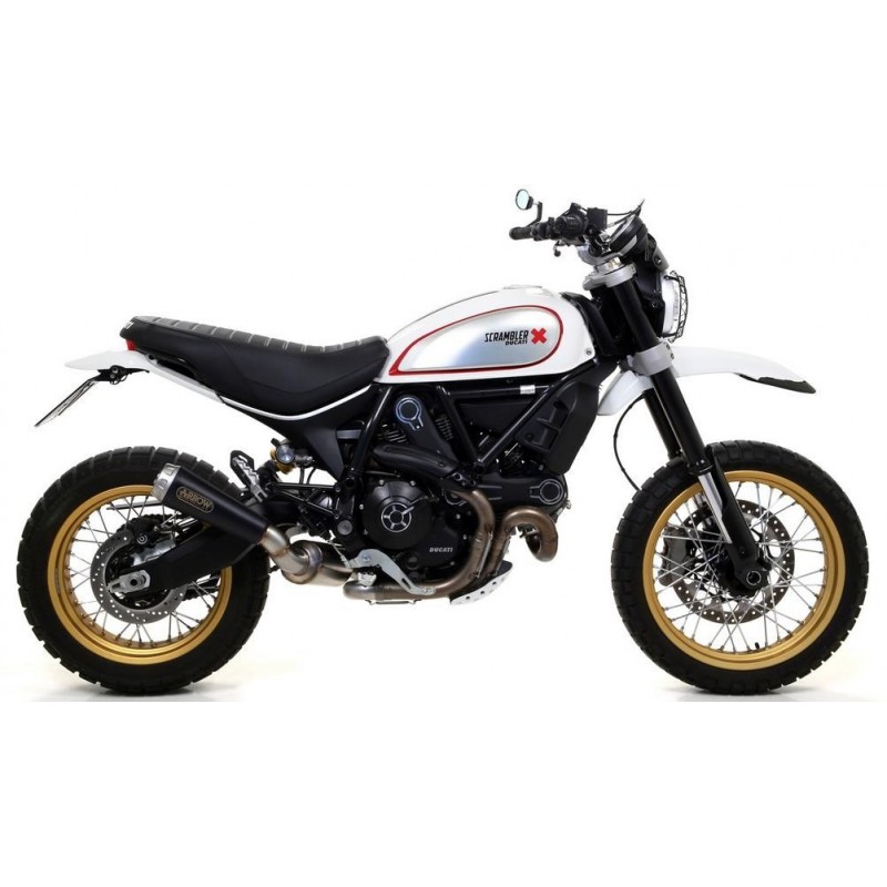 TERMINALE ARROW PRO-RACE DUCATI SCRAMBLER DESERT SLED 2019-2020, ACCIAIO DARK, CATALIZZATO