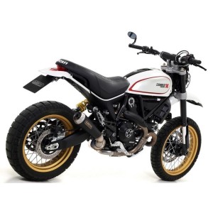 TERMINALE ARROW PRO-RACE DUCATI SCRAMBLER DESERT SLED 2019-2020, ACCIAIO DARK, CATALIZZATO