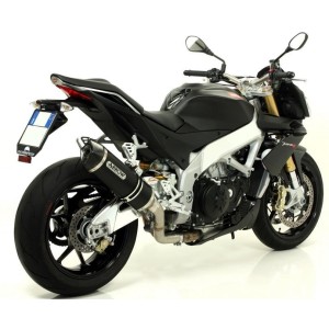 TERMINALE ARROW RACE-TECH APRILIA TUONO V4 R 2011-2013, ALLUMINIO DARK/CARBONIO, CATALIZZATO