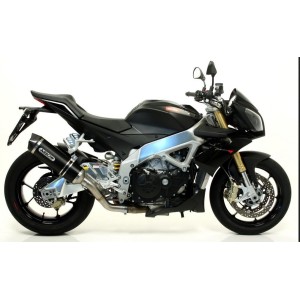 TERMINALE ARROW RACE-TECH APRILIA TUONO V4 R 2011-2013, ALLUMINIO DARK/CARBONIO, CATALIZZATO