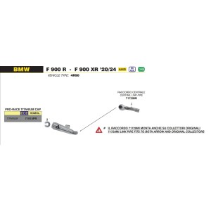 TERMINALE ARROW PRO-RACE BMW F 900 R 2020-2024, TITANIO, OMOLOGATO