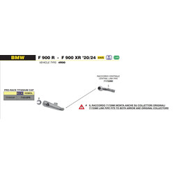 TERMINALE ARROW PRO-RACE BMW F 900 XR 2020-2024, TITANIO, OMOLOGATO