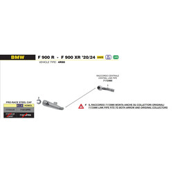 TERMINALE ARROW PRO-RACE BMW F 900 XR 2020-2024, ACCIAIO, OMOLOGATO
