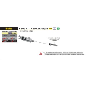 TERMINALE ARROW INDY RACE BMW F 900 R 2020-2024, TITANIO/CARBONIO, OMOLOGATO