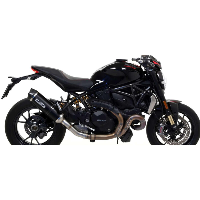 ARROW RACE-TECH EXHAUST  DUCATI MONSTER 1200 2017-2020, DARK ALUMINUM/CARBON, CATALYTIC