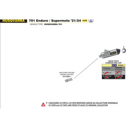 TERMINALE ARROW RACE-TECH HUSQVARNA 701 ENDURO 2021-2024, TITANIO/CARBONIO, DEKAT