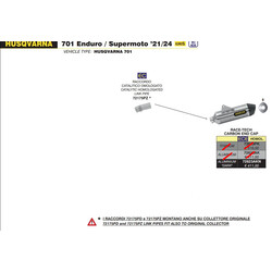 ARROW RACE-TECH EXHAUST HUSQVARNA 701 ENDURO 2021-2024, DARK ALUMINUM/CARBON, CATALYTIC