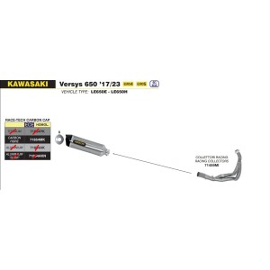 ARROW RACE-TECH FULL EXHAUST SYSTEM KAWASAKI VERSYS 650 2022-2024 (EURO 5), CARBON, DEKAT