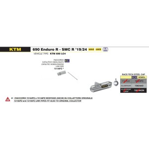 TERMINALE ARROW RACE-TECH KTM 690 ENDURO R 2021-2024, ALLUMINIO/ACCIAIO, CATALIZZATO