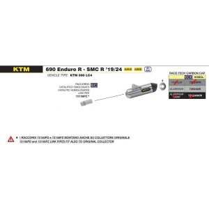 ARROW RACE-TECH EXHAUST KTM 690 ENDURO R 2021-2024, ALUMINUM/CARBON, CATALYTIC